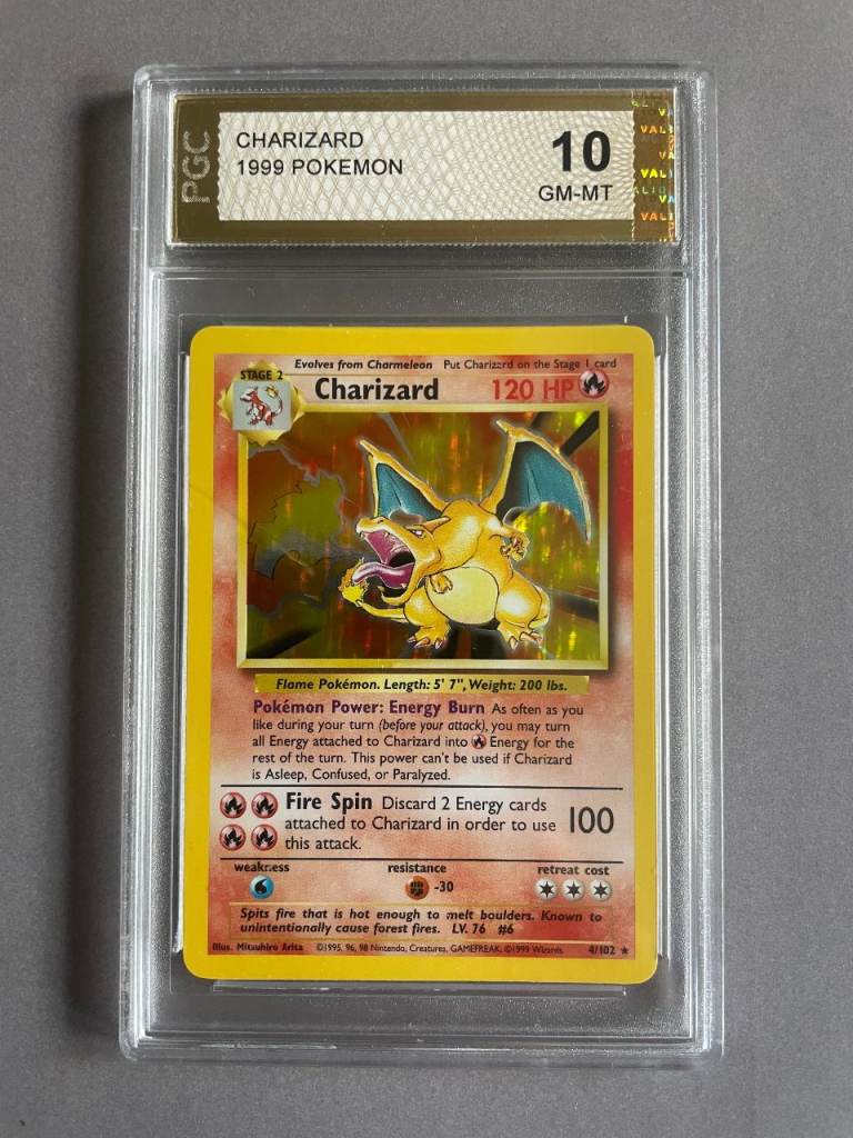 1999 Pokémon Base Set Charizard 4/102 Holo PGC 10 GEM MINT 🔥 INVESTMENT OPP