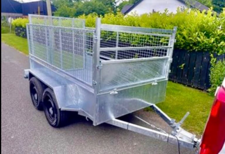 ⭐️8.2x4.4 fully galvanized trailer with mesh sides⭐️