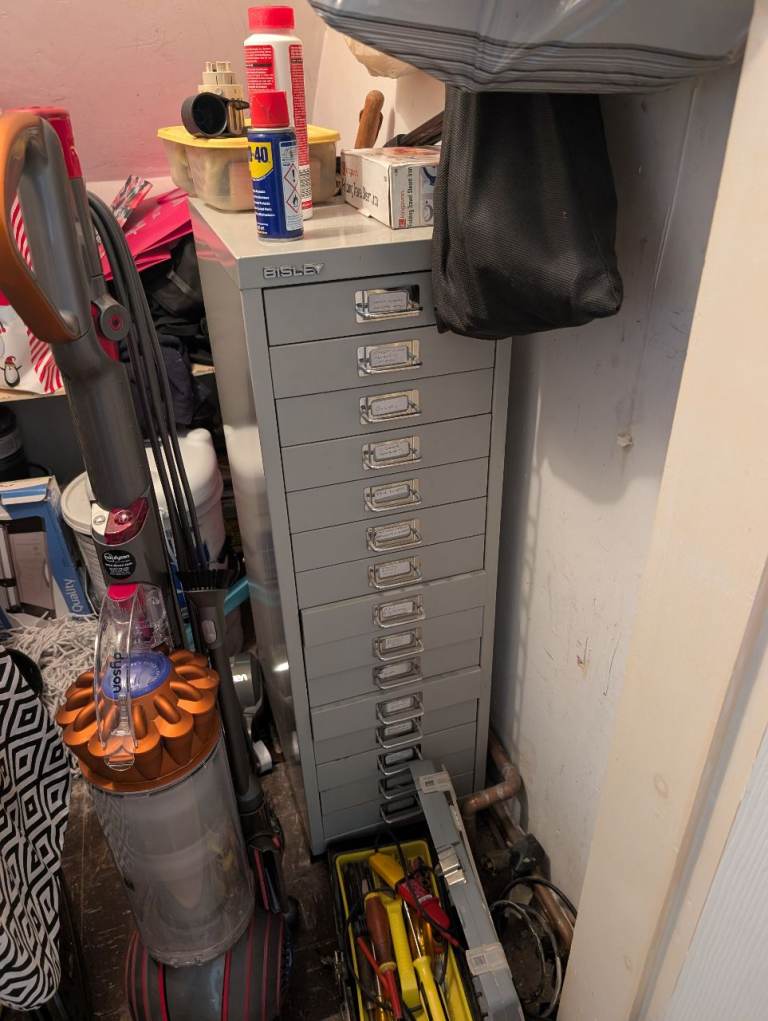Bisley Grey 15 Drawer Cabinet (Collection Only)