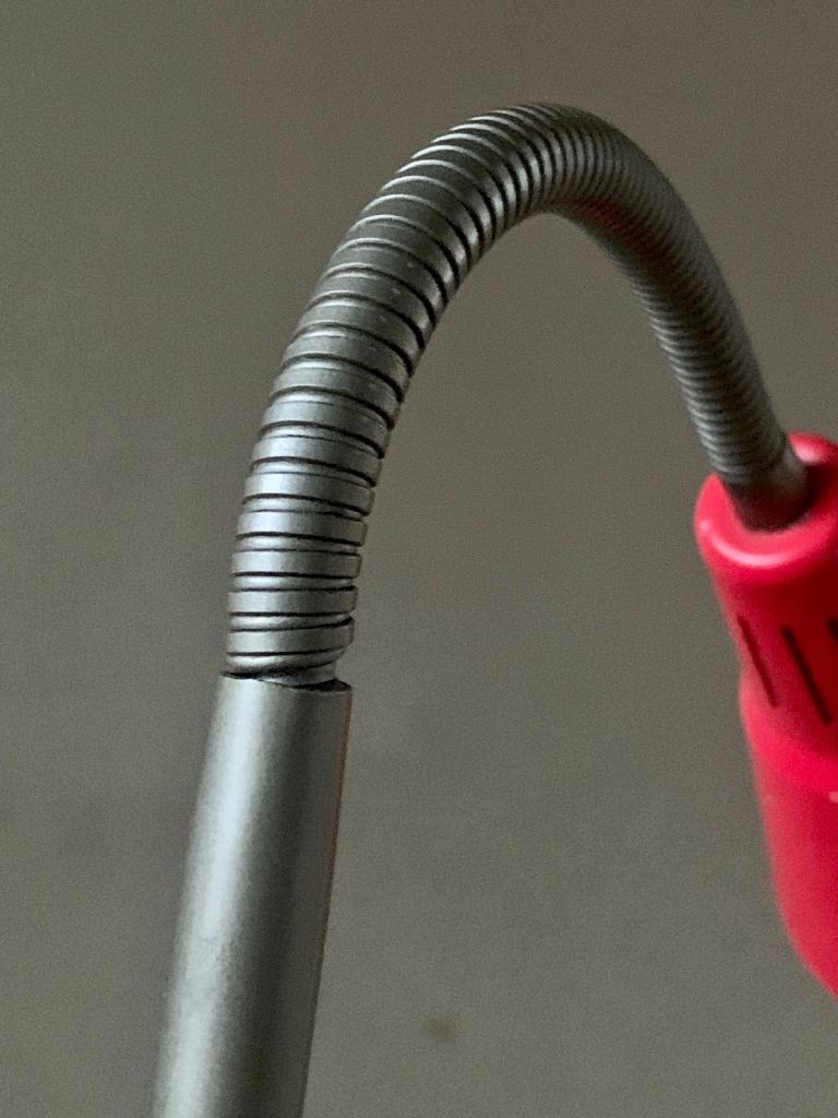 Vintage Retro Red & Bronze Swan Neck Standard Reading Lamp Light 1980s