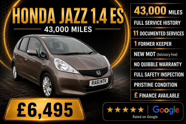 2011 Honda Jazz 1.4 i-VTEC ES 5dr HATCHBACK Petrol Manual