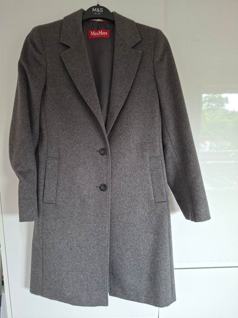 MaxMara Studio Grey Wool Coat – Good Condition