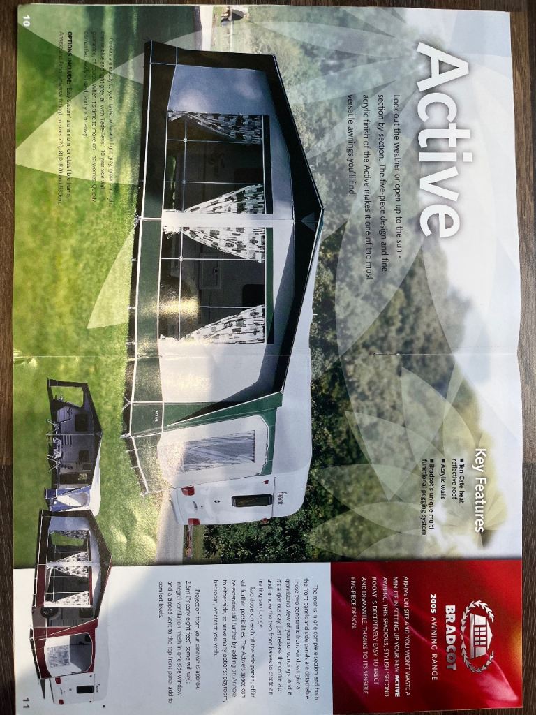 Bradcot Active 900 caravan awning. Blue