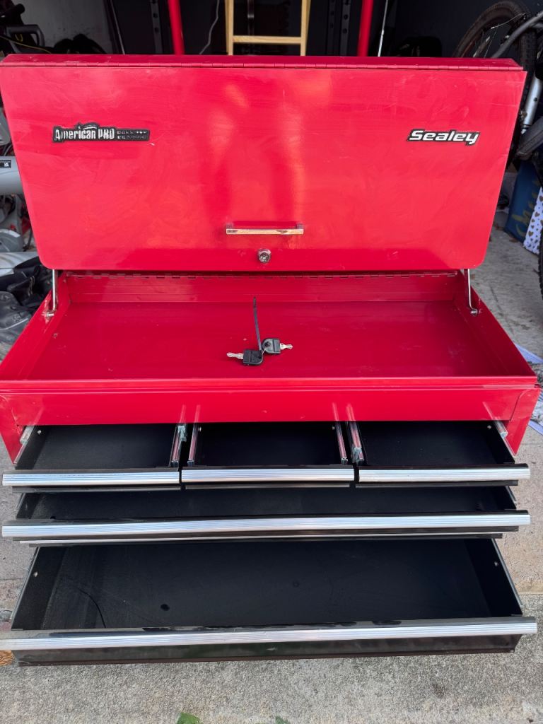 Sealey American PRO 6 Drawer Metal Portable Top Chest Tool Box with Keys