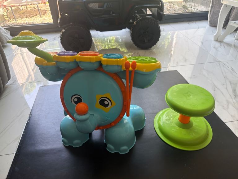 Colourful Baby Drum Set with Stool – Good Condition