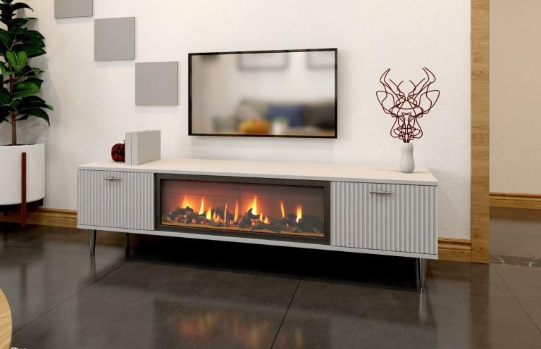  TV stand with electric fireplace 