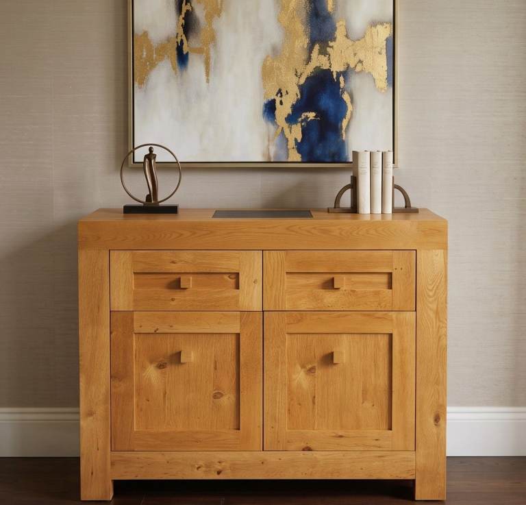 Ex-display Solid Wood Oak Sideboard Cabinet Drawers