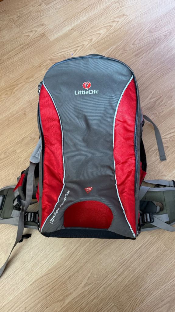 LittleLife Baby/Toddler Carrier Backpack - Red/Grey