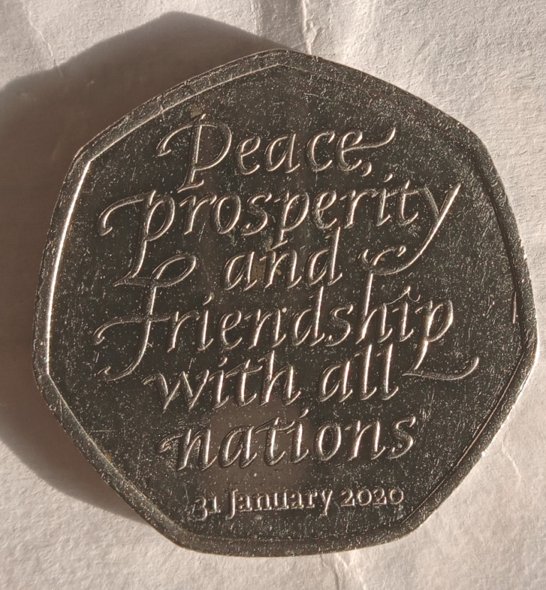  50p coin peace prosperity and friendship