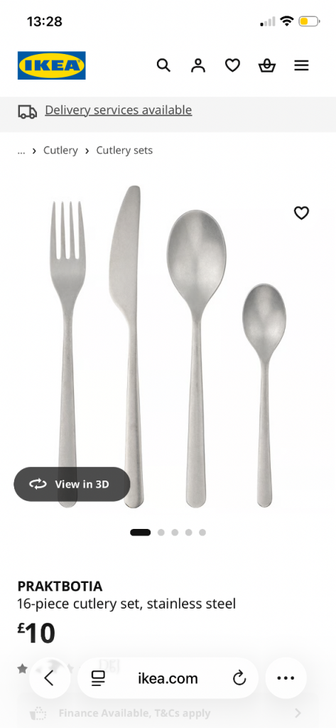 NEW IKEA PRAKTBOTIA 16-Piece Cutlery Sets - Stainless Steel