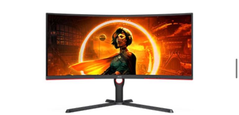 AOC AGON CU34G3S - 34 Inch QHD Curved Gaming Monitor, 165Hz