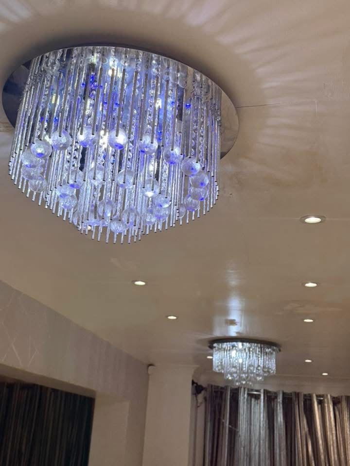 Modern Crystal Chandelier Ceiling Light – Good Condition