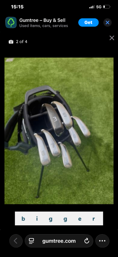 Set of Golf Irons with Stand Bag – Good Condition