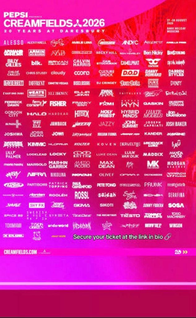 2 x creamfields fear 4 day bronze camping tickets 