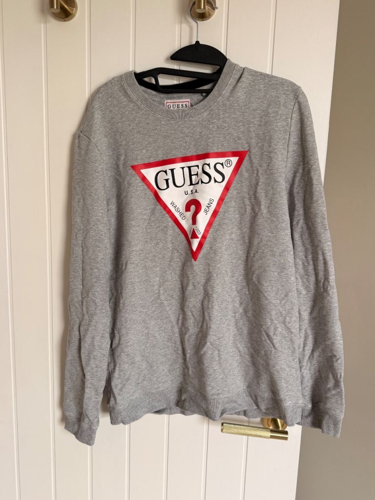 Guess Grey Slim Fit Jumper - Size L, Good Condition