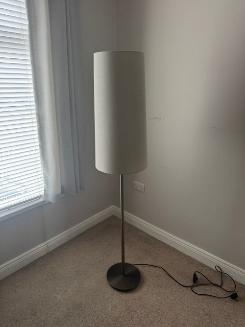 Modern Cylinder Floor Lamp with Cream/beige Shade