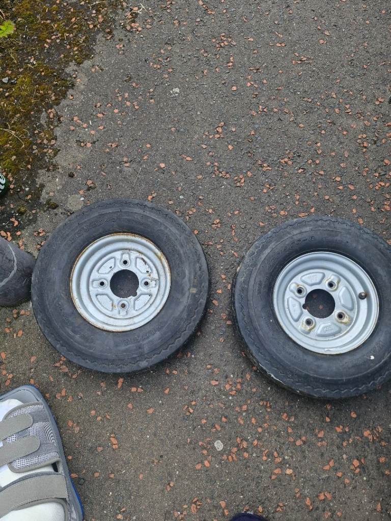 Two 8 inch trailer wheels 