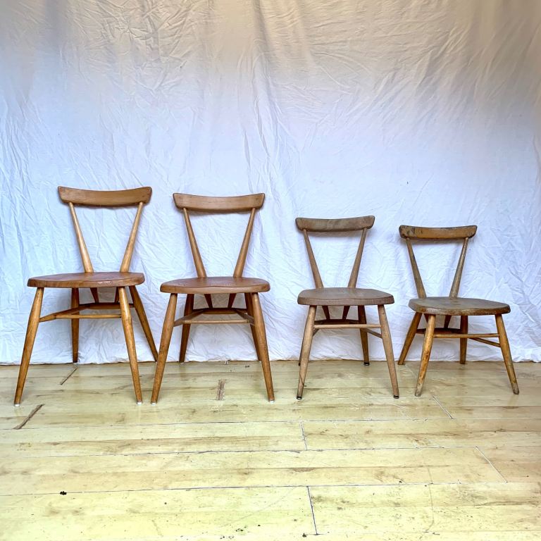 Ercol stacking kids Childs chairs nursery mid century vintage 