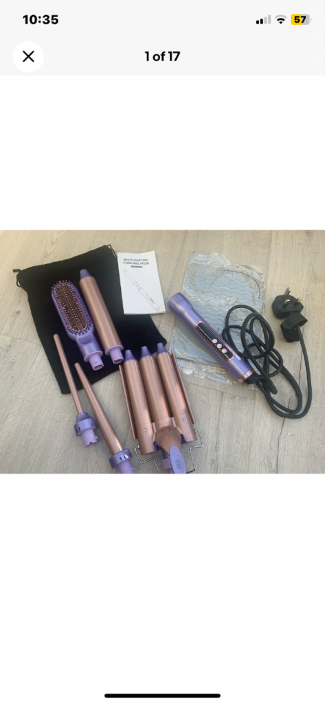 Multi Function Curling Iron With 5 Assorted Attachments LCD Display Dual Voltage