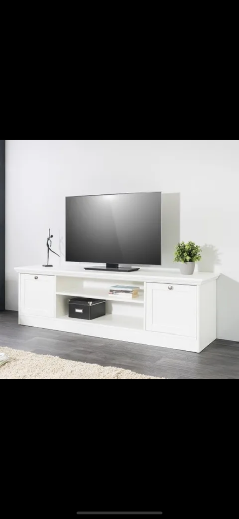Eternity-Moebel Brand New Natura TV BOARD WHITE  2 doors and 2 shelves 