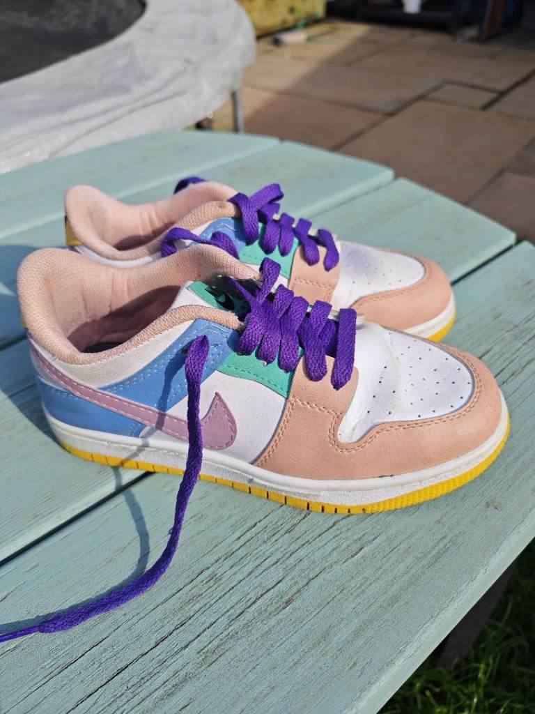 Nike Dunk Low Pro SB Trainers – Size 34 (UK 2) Multicoloured, Good Condition