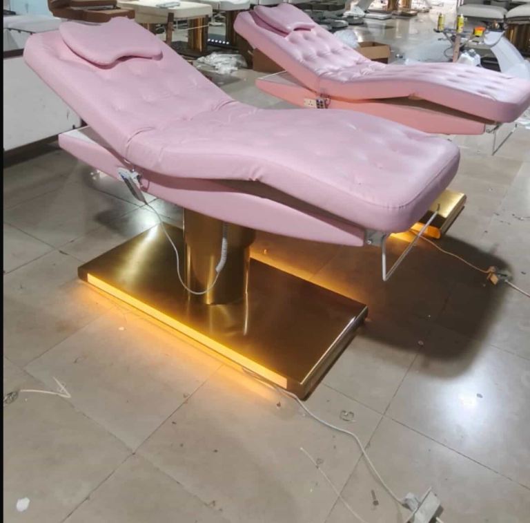 Luxury Electric Beauty Salon Bed / Spa Treatment Chair – Pink, Adjustable