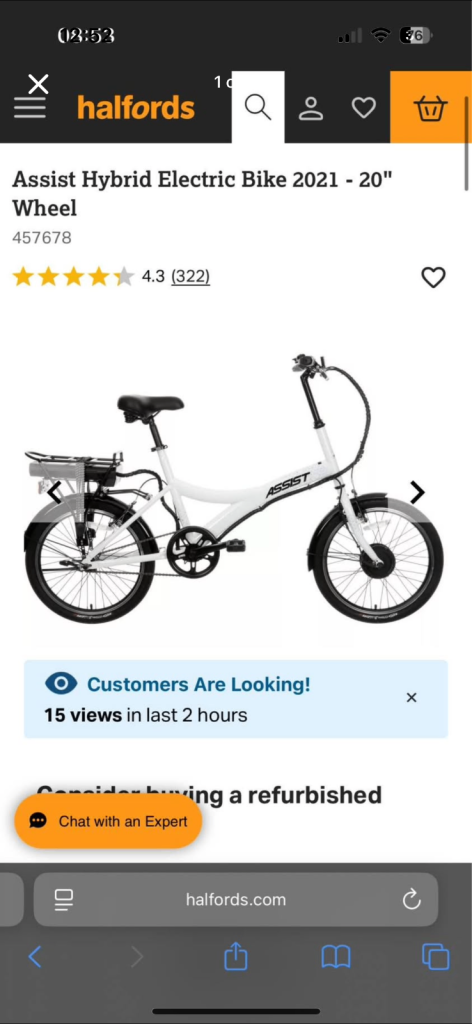 Assist Hybrid Electric Bike 2021 - 20" Wheel