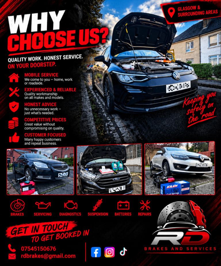 🔧 Mobile Mechanic Glasgow | Brakes & Servicing