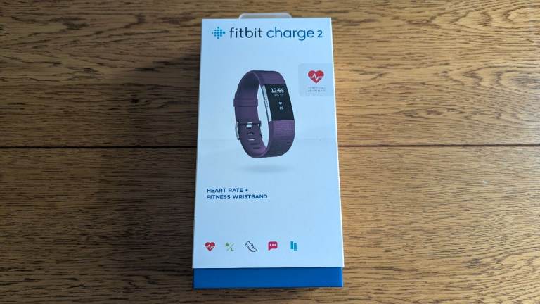 Fitbit Charge 2 Heart Rate Fitness Tracker Purple Smart Watch Size Large
