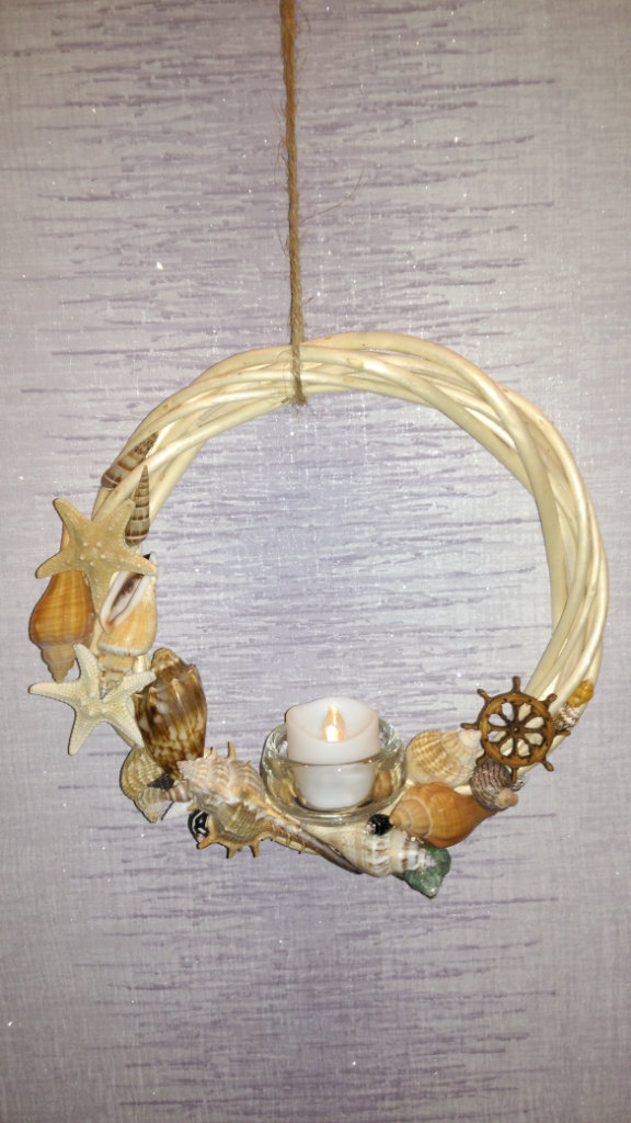 Shell Tealight Hanging Wreath BRAND NEW