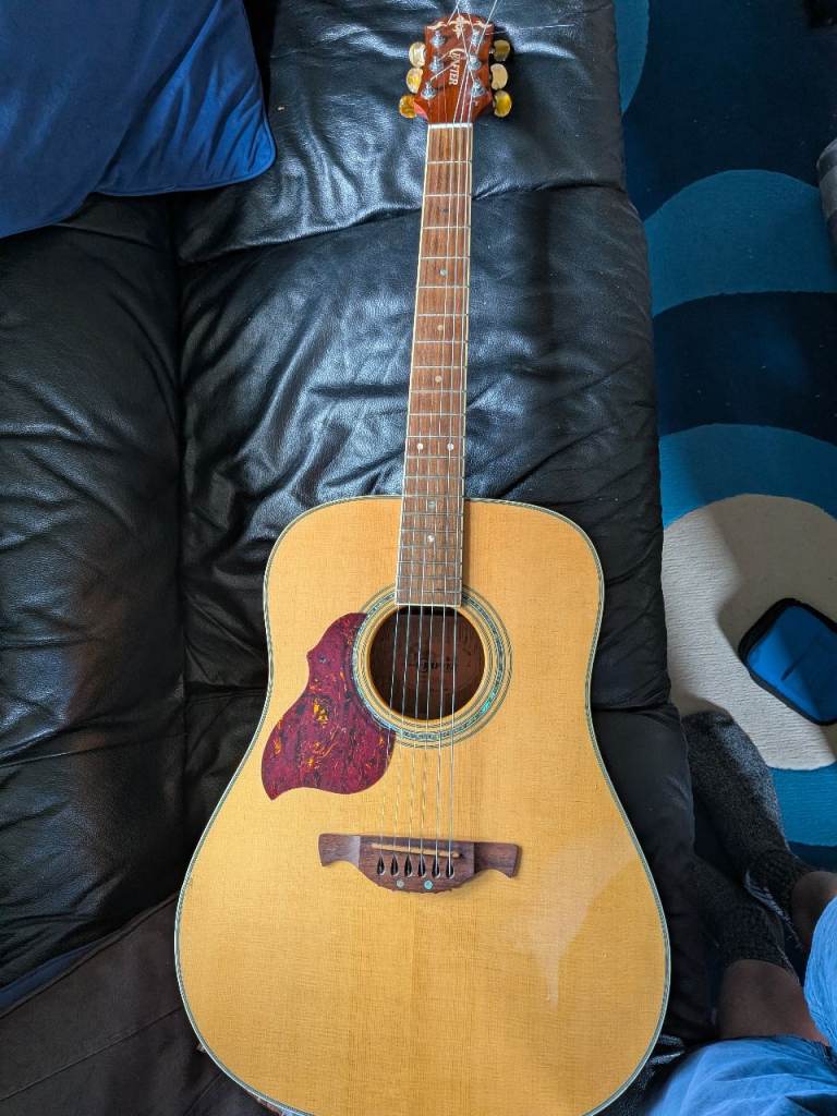 Crafter D8-L left handed solid spruce top acoustic guitar Korea 2002
