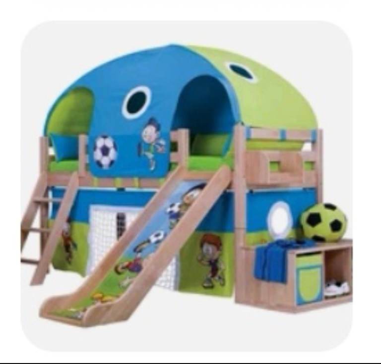 Kids bunk bed captains bed.  With slide.