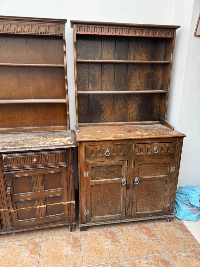 Two old oak dressers