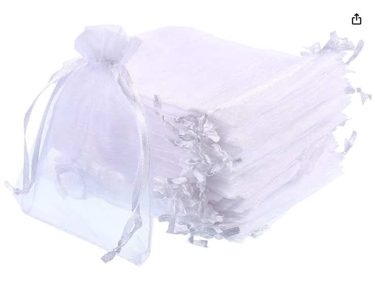 300 White Organza Gift Bags Wedding Party Favour 6 inch x 4 inch (10cmx15cm)