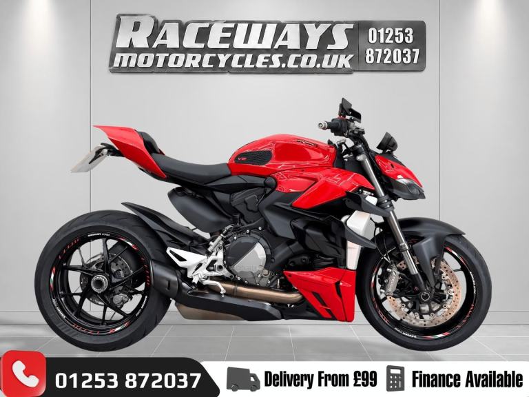 DUCATI STREETFIGHTER V2 2023 73 REG 2,051 MILES RED USED MOTORCYCLE 955CC