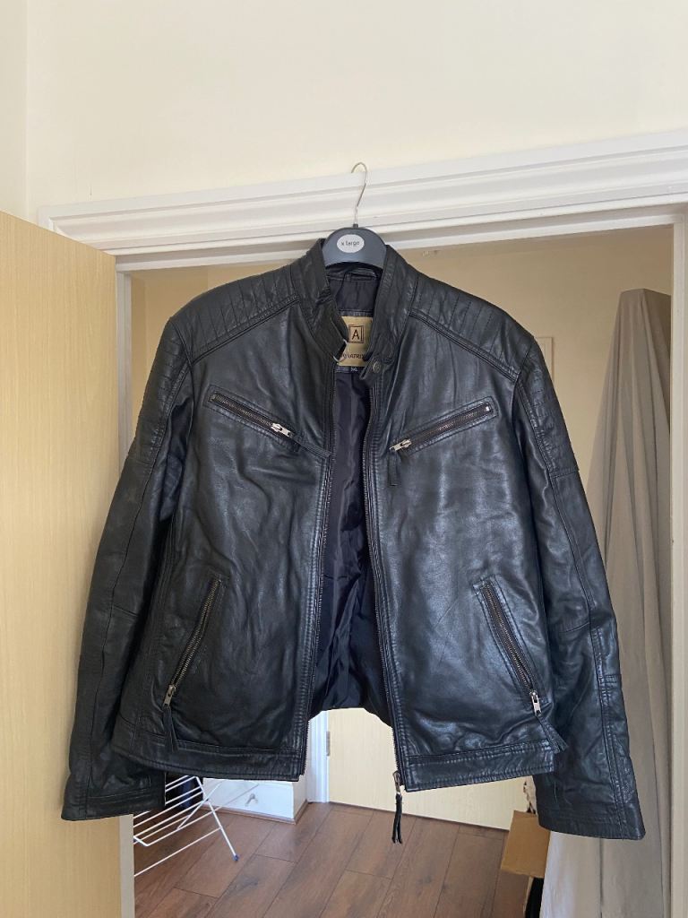 Mens genuine leather jacket for sale - brand new.