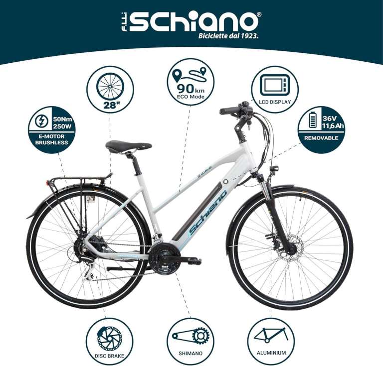F.lli Schiano E-Wave, Electric Bike, 28", 36V 11.6Ah, 250W Motor, 50Nm Brand New RRP £875