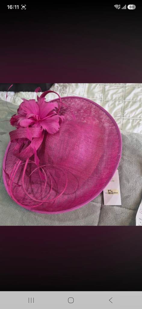 Nigel Rayment Hot Pink Embellished Dress with Cape and Hat – New