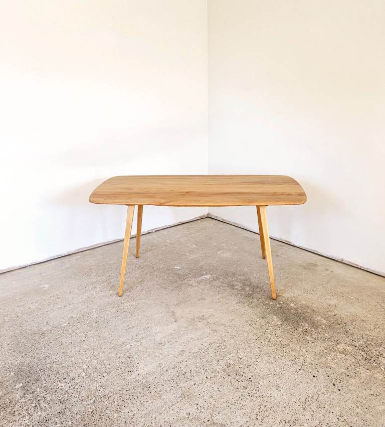 Ercol plank table (refinished) - seats up to 6