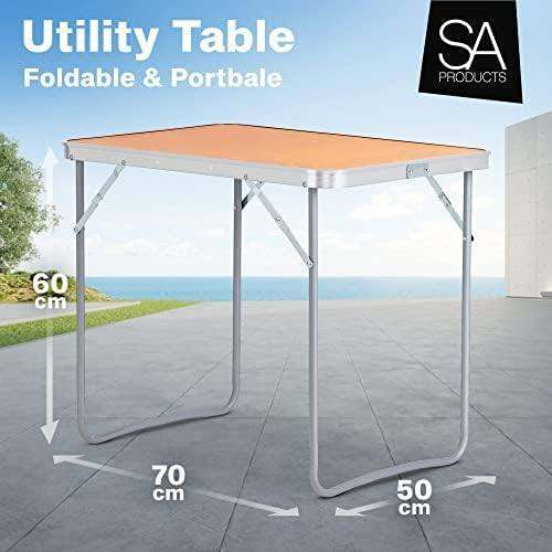 Portable Foldable Table for Camping, Party & Picnic - Lightweight Small Folding Sturdy Outdoor 