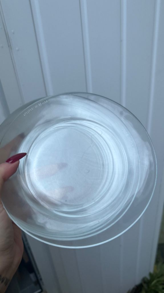 Six Vintage Clear Glass Plate / Dish – Plain Rim, Heavy Glass