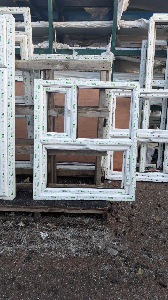White UPVC window frame 