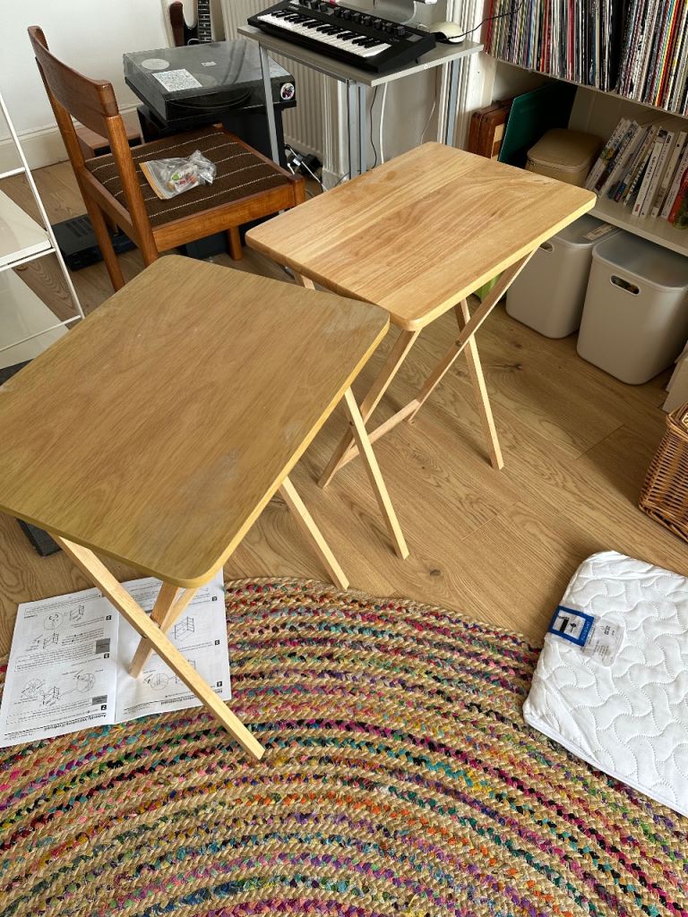 Two small folding table used 
