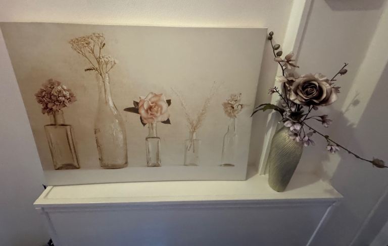 Canvas,  Vase and Flowers all in.