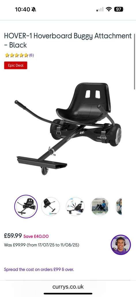 Hoover board buggy attachment