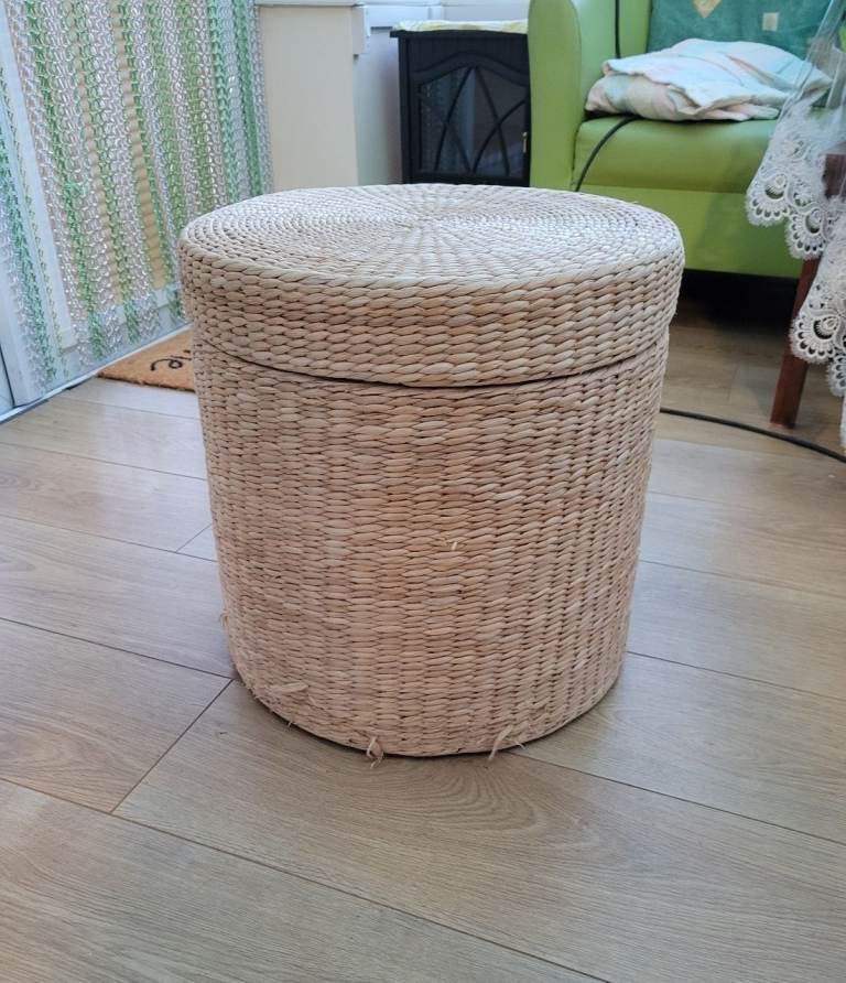Wicker storage basket