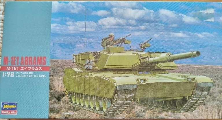 Rare Hasegawa US Army Battle Tank M-1E1 Abrams #31135 Scale Model Kit 1:72