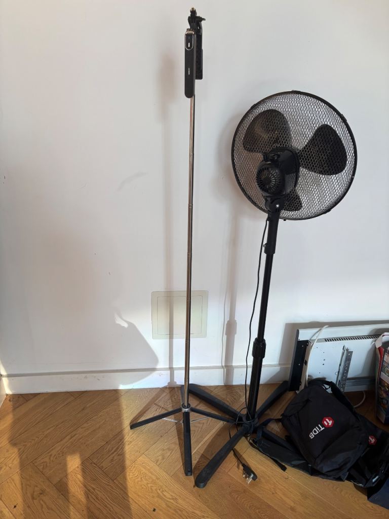 Black Pedestal Fan – Good Condition