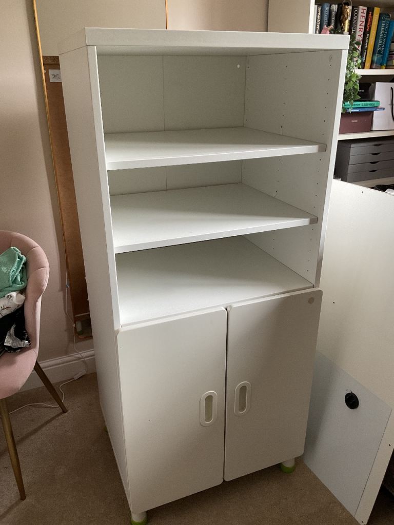 White Ikea stuva shelving cupboard wardrobe storage unit 