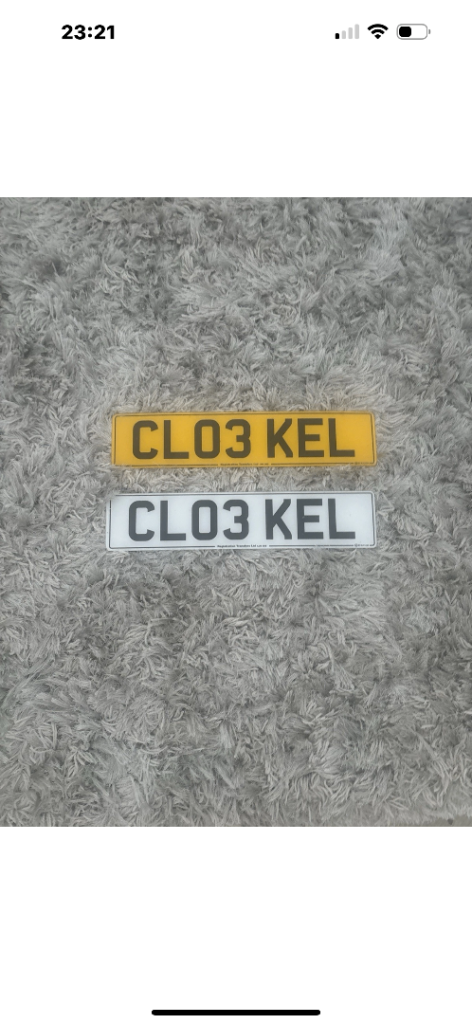 Personalised private number plate KEL CHLOE on retention ready to go 